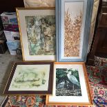 Four decorative prints, (Showroom 2)