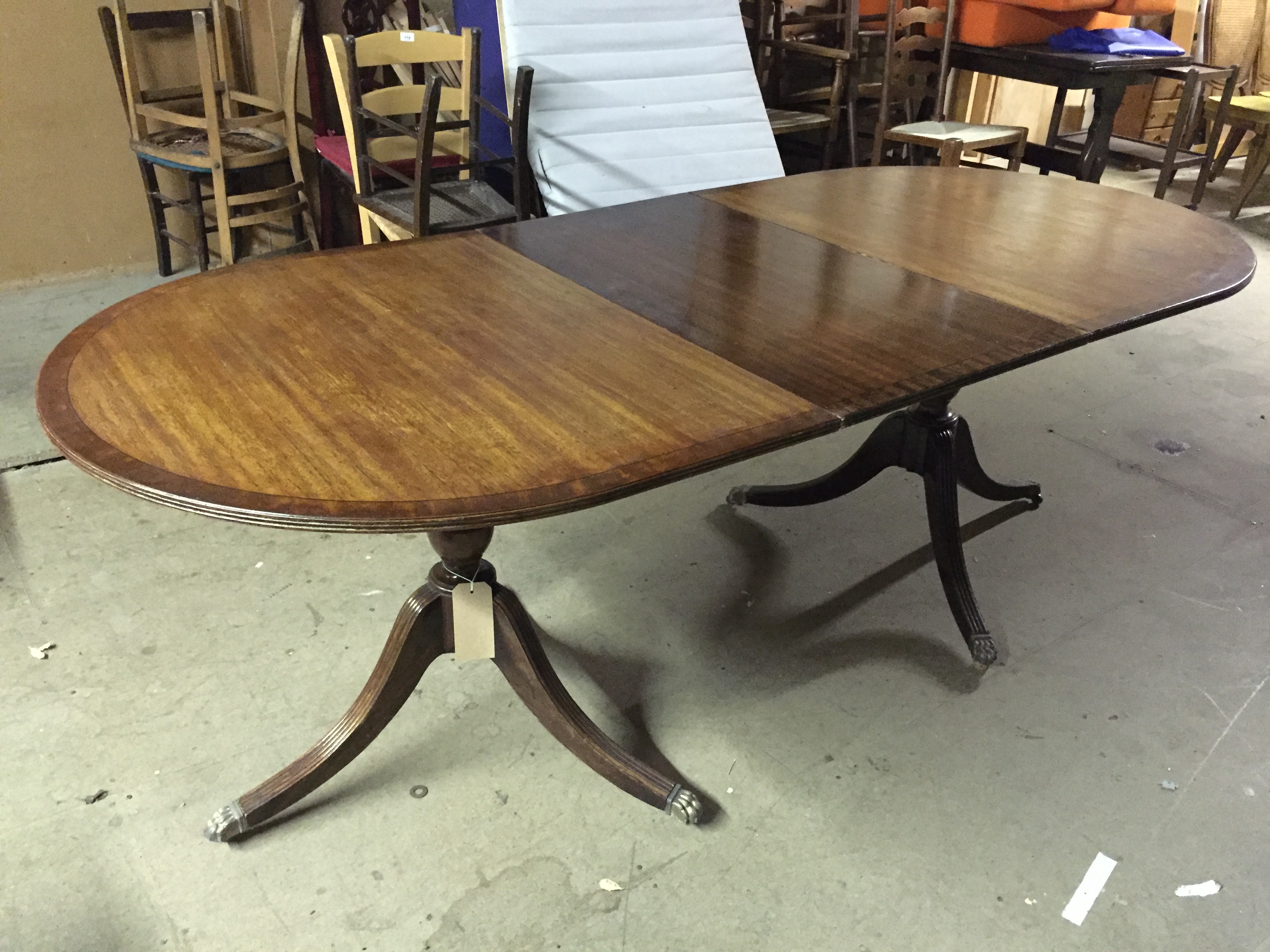 An extending dining table.