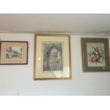 Three original watercolours one by Patricia Hardwi