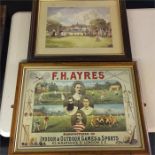 Two framed cricket prints.