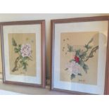 A pair of Japanese watercolours.