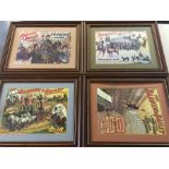 Four framed Barnum & Bailey show prints.