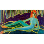 Walter BECKER (1893-1984)(Attrib.) "sitzendes Mädchen"
 Gemälde Öl/Hartfaser, 47,5 cm x 88 cm,