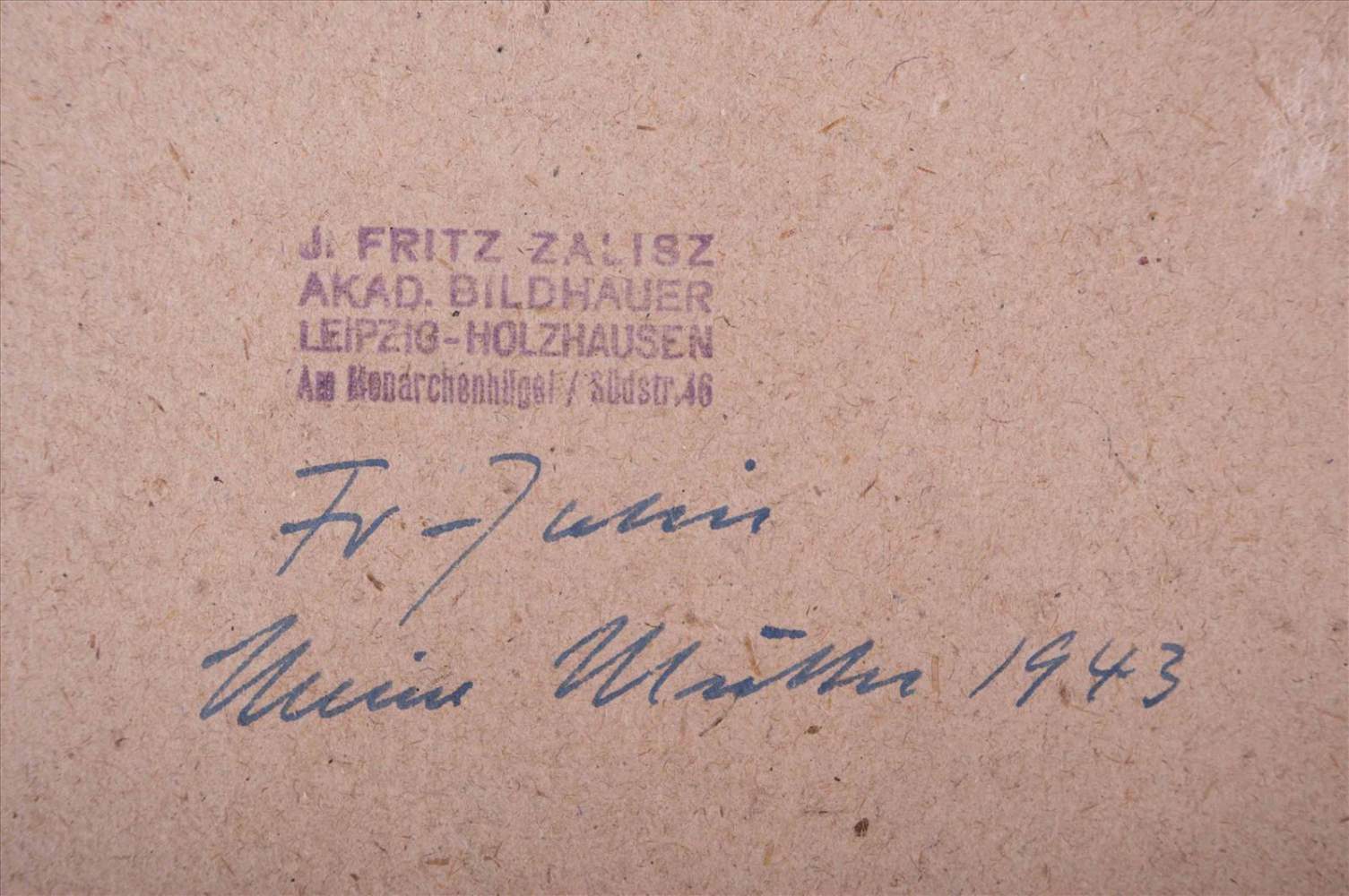 Fritz ZALISZ (1893-1971)"Meine Mutter 1943"Gemälde Öl/Malkarton, 13,5 cm x 19,4 cm,links unten - Image 5 of 6