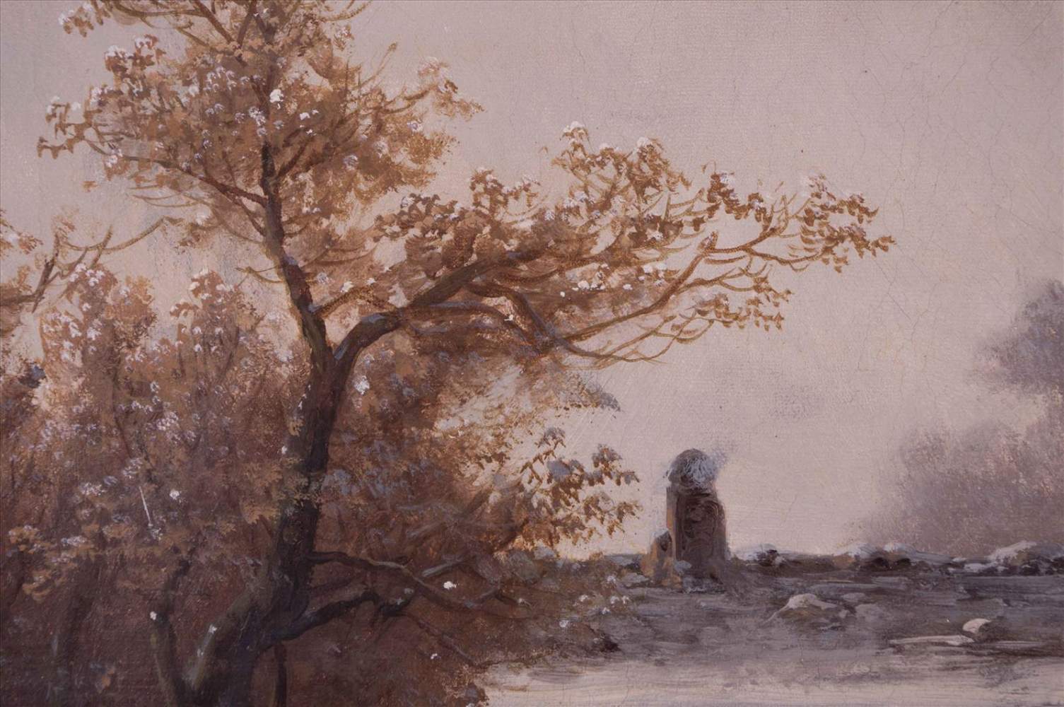 Anton DOLL (1826-1887)"Winterliches Eisvergnügen auf Zugefrorenem Teich"Gemälde Öl/Leinwand, 41 cm x - Image 8 of 10