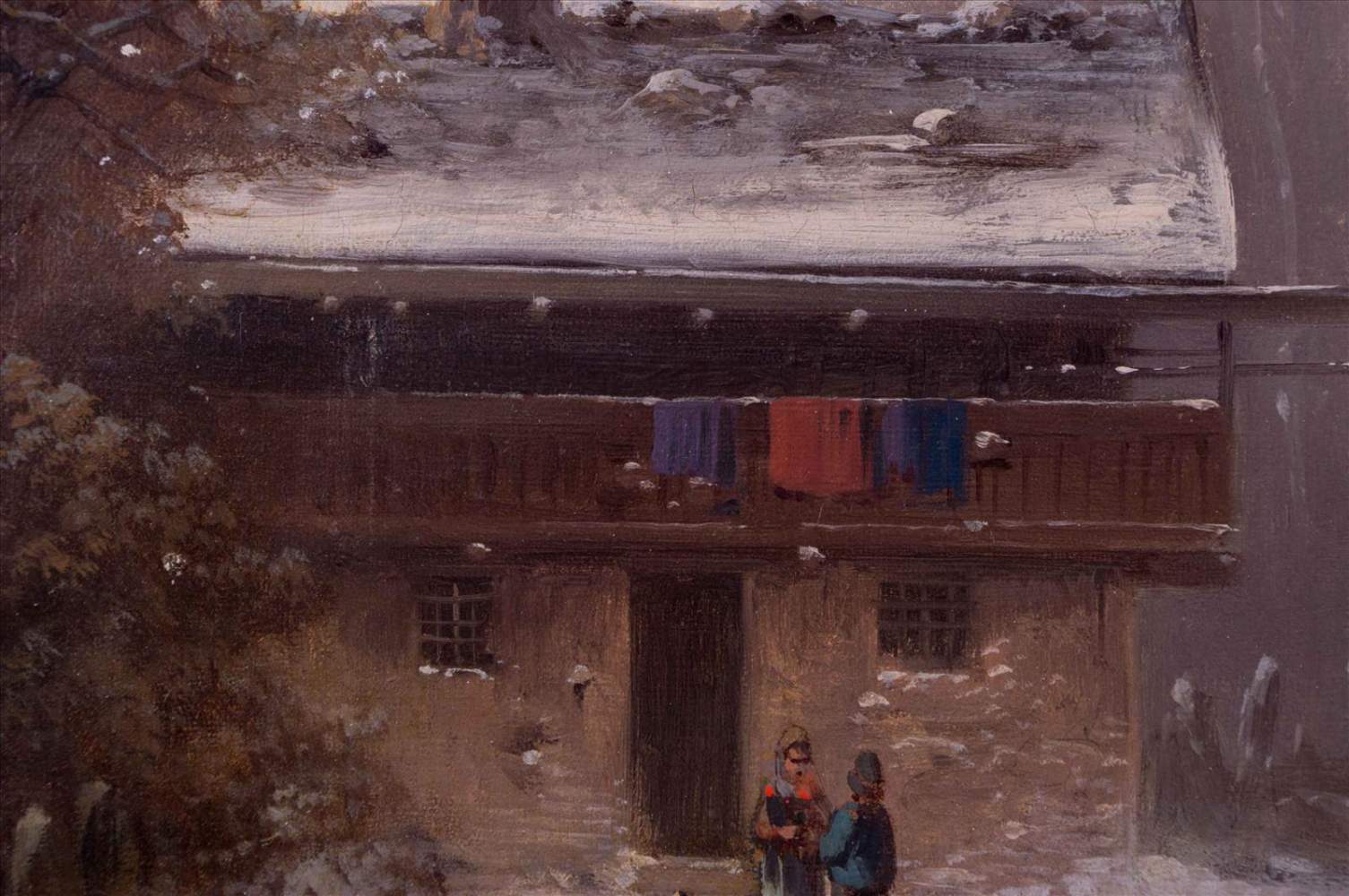 Anton DOLL (1826-1887)"Winterliches Eisvergnügen auf Zugefrorenem Teich"Gemälde Öl/Leinwand, 41 cm x - Image 9 of 10