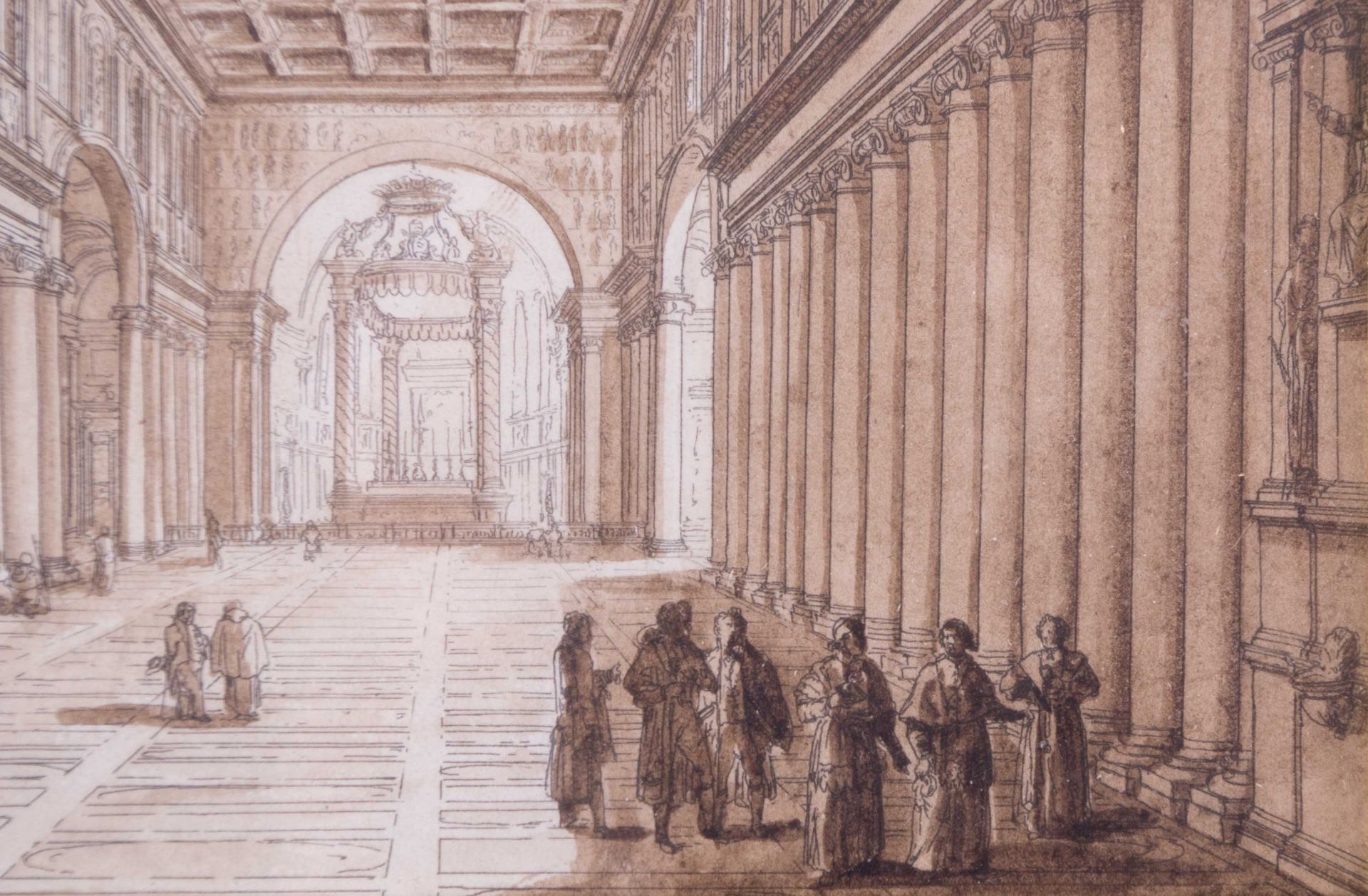 Giovanni Paolo PANINI (1691-1765) (Attrib.)"Kircheninterieur in Rom"(2)
Pendants, Zeichnung, - Image 8 of 11