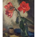 Piet VAN WIJNGAERDT (1873-1964)"Stillleben mit Amaryllis"Gemälde Öl/Leinwand, 80 cm x 67 cm,rechts