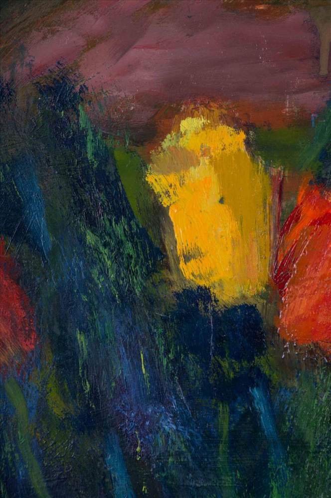 Sándor BARANYO (1920-2001)"Garten mit Tulpen"Gemälde Öl/Hartfaser, 80 cm x 60 cm,rechts oben - Image 3 of 8