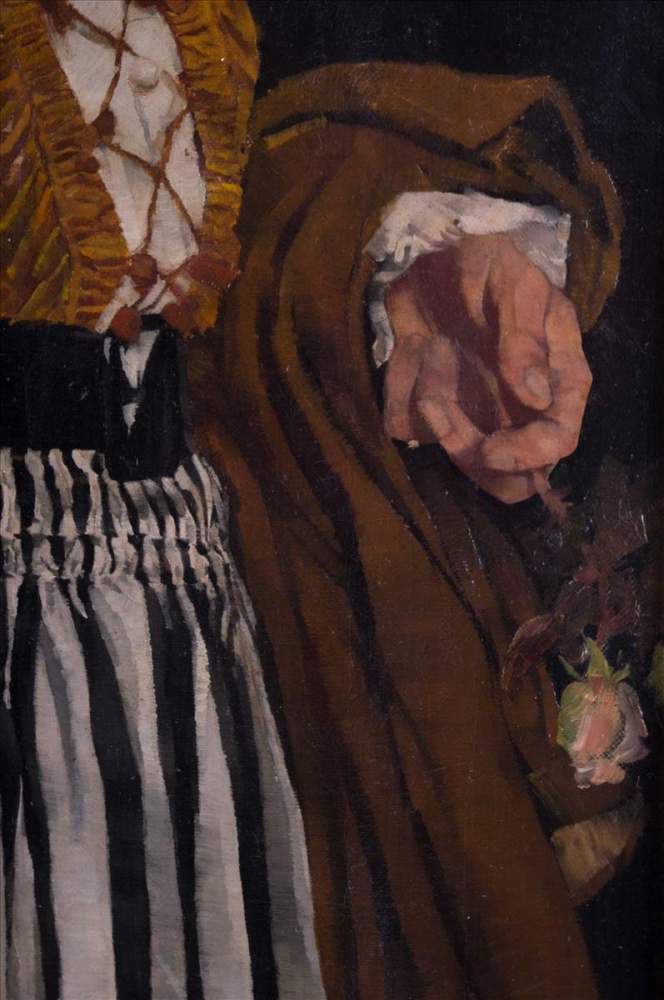 Heinrich HÖNICH (1875-1957)"Portrait einer Dame mit Hut und Rose"Gemälde Öl/Leinwand, 92,5 cm x 35 - Image 5 of 9
