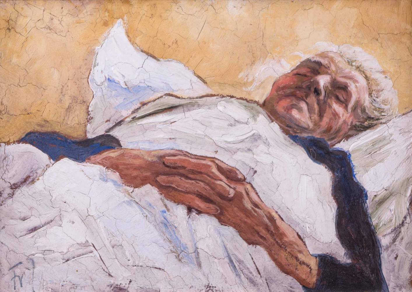 Fritz ZALISZ (1893-1971)"Meine Mutter 1943"Gemälde Öl/Malkarton, 13,5 cm x 19,4 cm,links unten