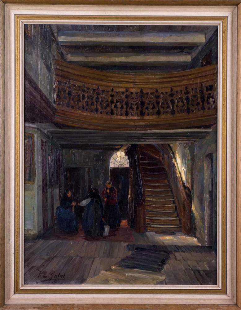 Paul Emil GABEL (1875-1938)"Interieur mit 3 Frauen"Gemälde Öl/Leinwand, 74 cm x 55 cm,links unten - Image 2 of 12