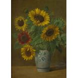 Walter GEWECKE (1867-1948)"Sonnenblumen"Gemälde Öl/Holz, 65 cm x 47 cm,seitlich rechts unten