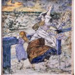 Josef HEGENBARTH (1884-1962)(Attrib.)"Blick von der Terrasse auf die Stürmische See"Gemälde Öl auf
