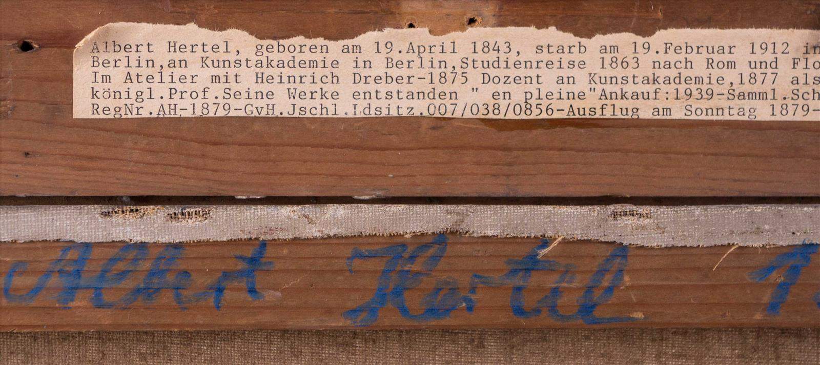 Albert HERTEL (1843-1912)"Ausflug am Sonntag"Gemälde Öl/Leinwand, 27,5 cm x 45,5 cm,rechts unten - Image 7 of 9