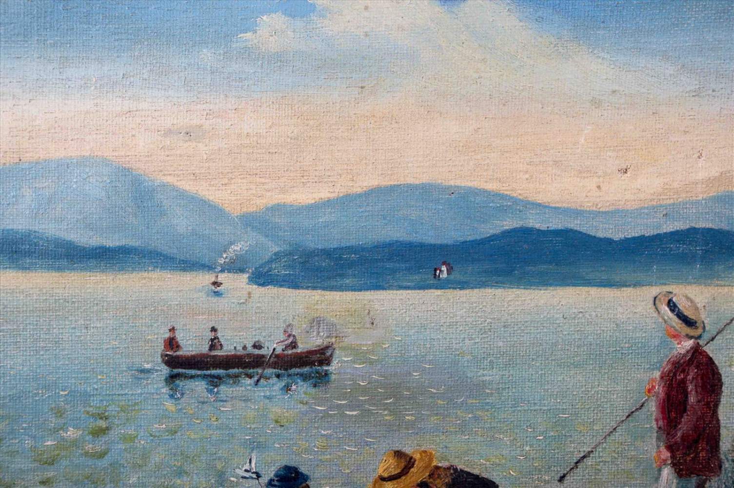 Albert HERTEL (1843-1912)"Ausflug am Sonntag"Gemälde Öl/Leinwand, 27,5 cm x 45,5 cm,rechts unten - Image 3 of 9