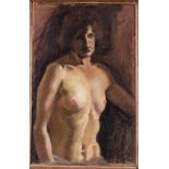 Otto GEIGENBERGER (1881-1946) (Attrib.)"Stehender Männerakt"Gemälde Öl/Karton"(2), 70 cm x 46 cm,