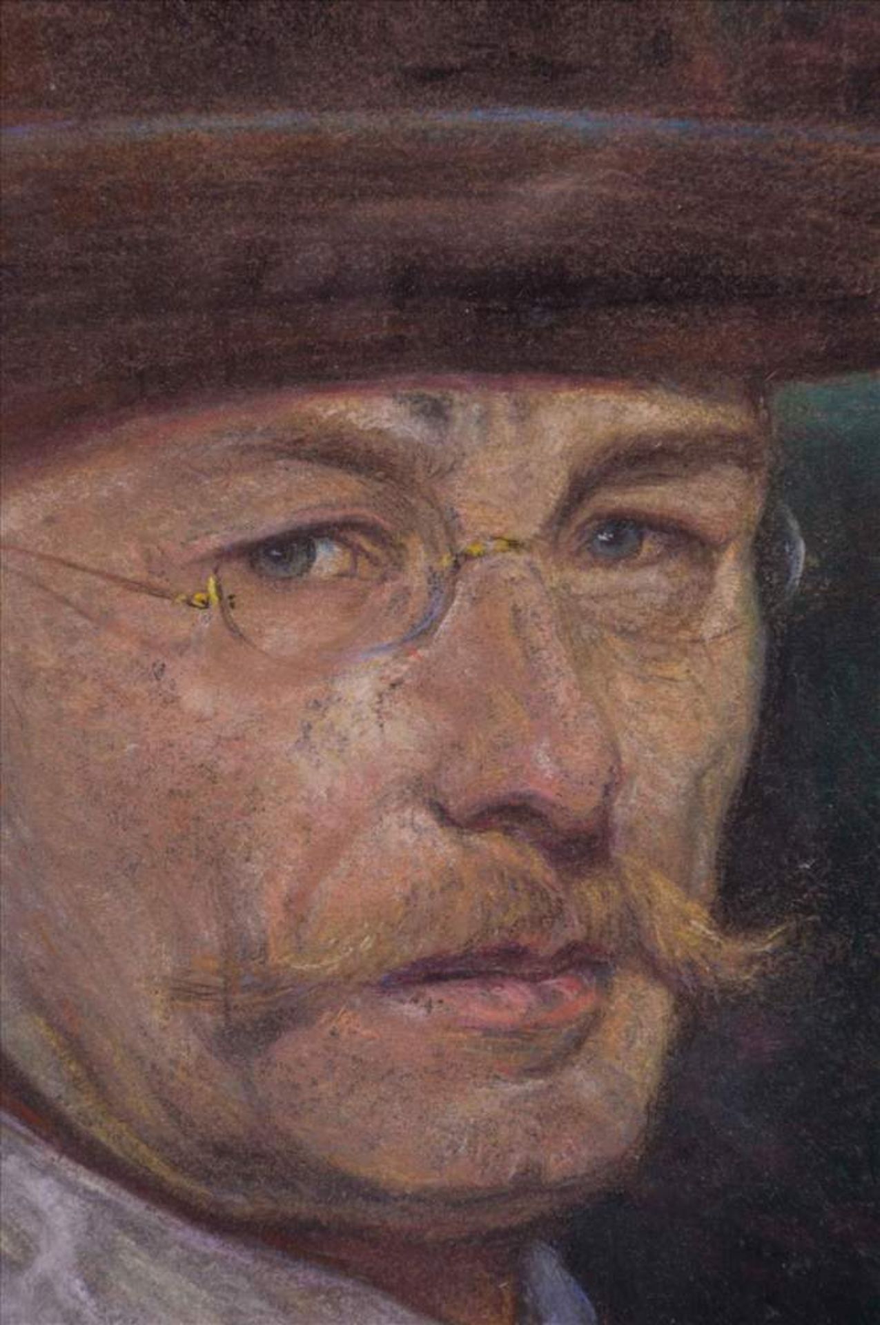 Albert STAGURA (1866-1947)"Selbstporträt"Zeichnung Aquarell, Pastell/Papier, Sichtmaß 41 cm x 31 - Image 3 of 9