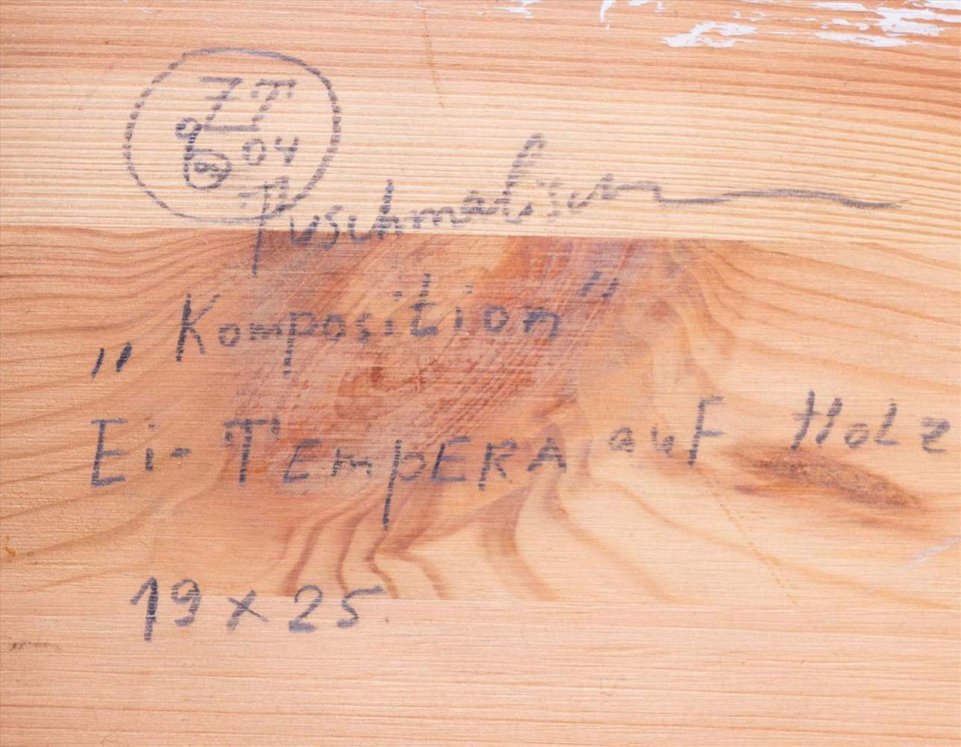 Zaza TUSCHMALISCHVILI (1960)"Komposition"Gemälde, Ei-Tempera auf Holz, 19 cm x 25 cm,verso signiert, - Image 5 of 5