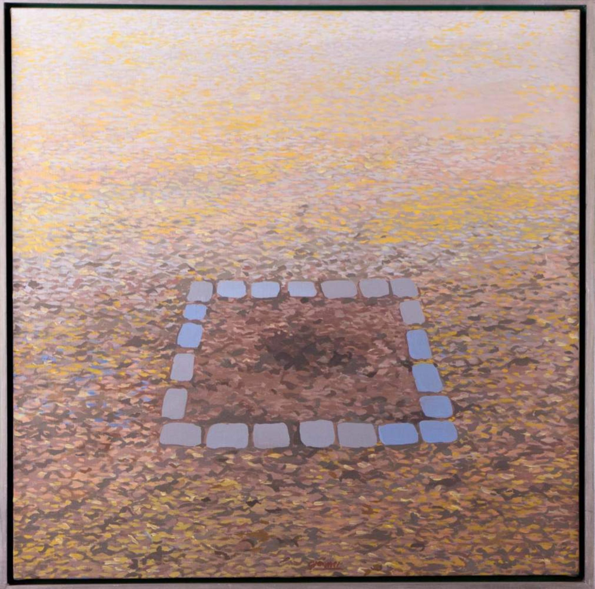 Peter GRAEMER (1939)"Pflastersteine im Quadrat"Gemälde Öl/Leinwand, 60 cm x 60 cm,mittig unten - Image 2 of 7