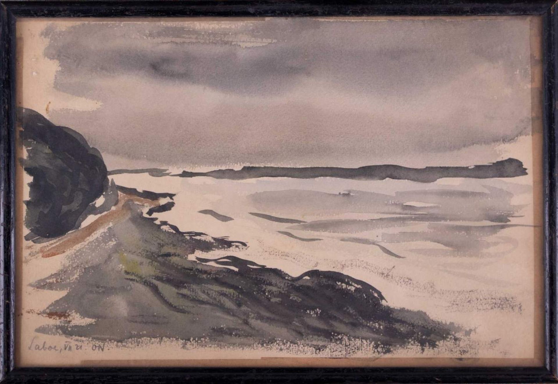 Otto NIEMEYER-HOLSTEIN (1896-1984)"Laboe"Zeichnung-Aquarell, 17 cm x 25,5 cm,links unten - Image 2 of 7