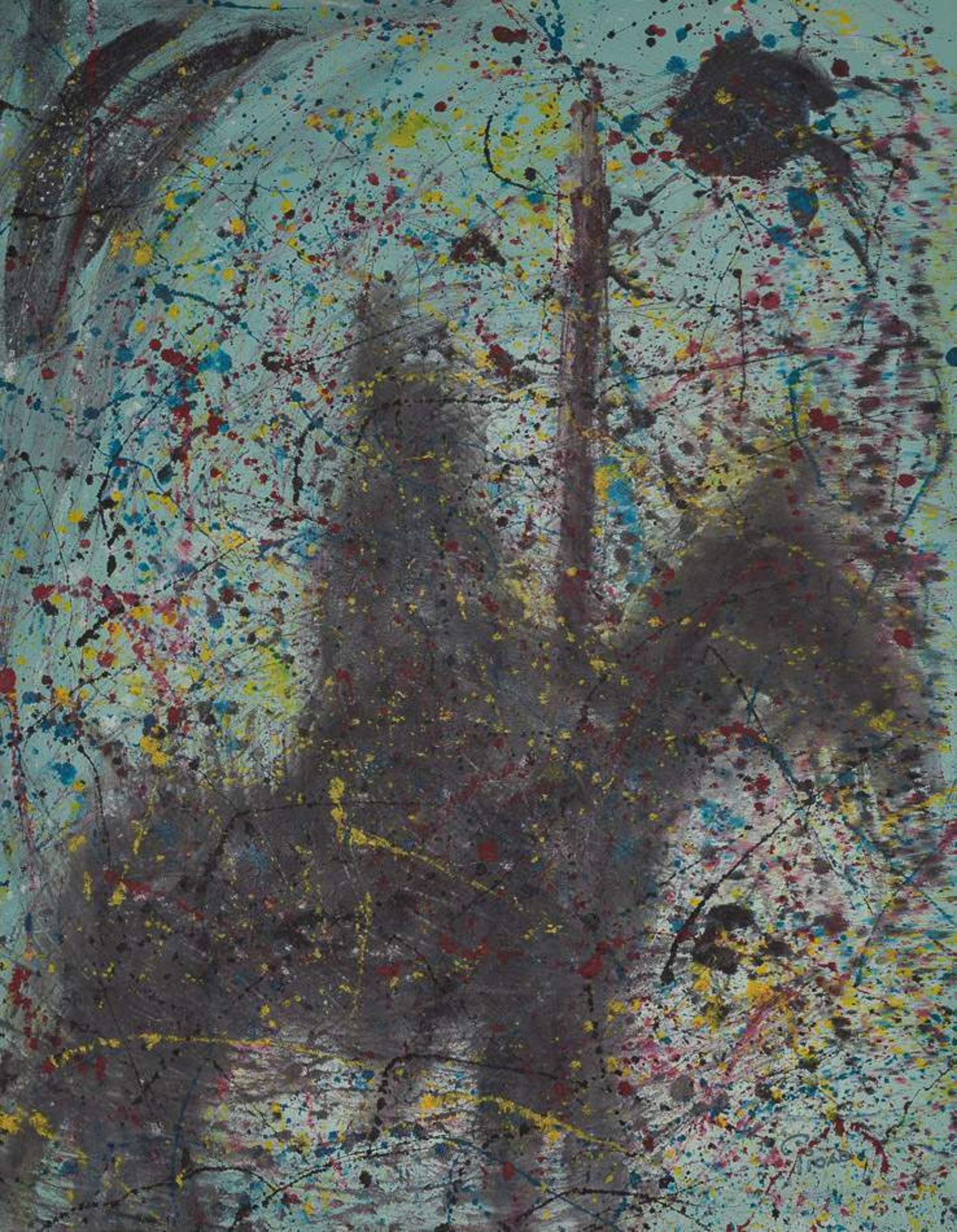 Marco Piono 20. Jhd."Krieg und Frieden I"Gemälde Öl/Leinwand, 125 cm x 160 cm,Pendant zum
