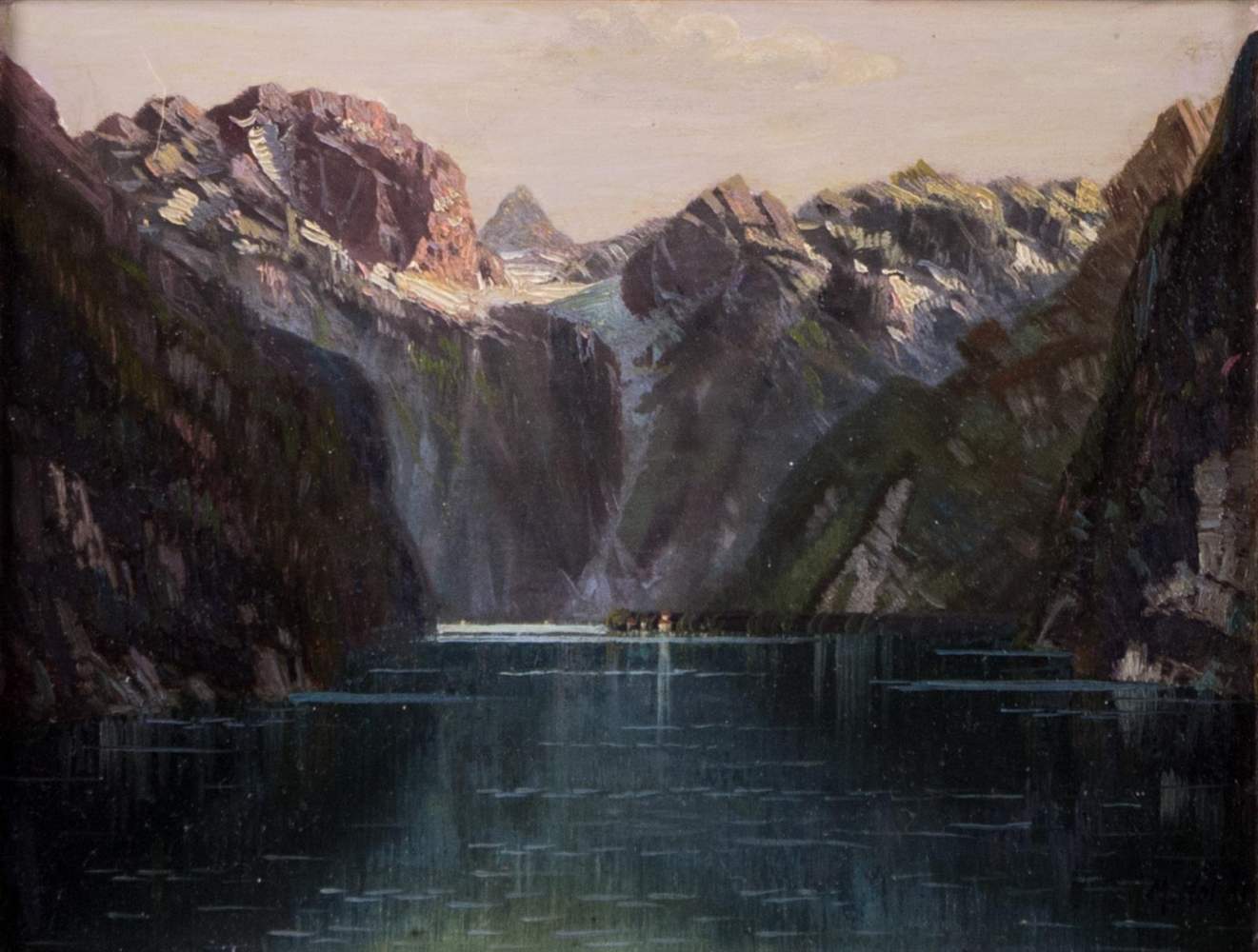 Max NORDT (1895-1979)"Königssee"Gemälde Öl/Malkarton, 22 cm x 28 cm,rechts unten signiert /