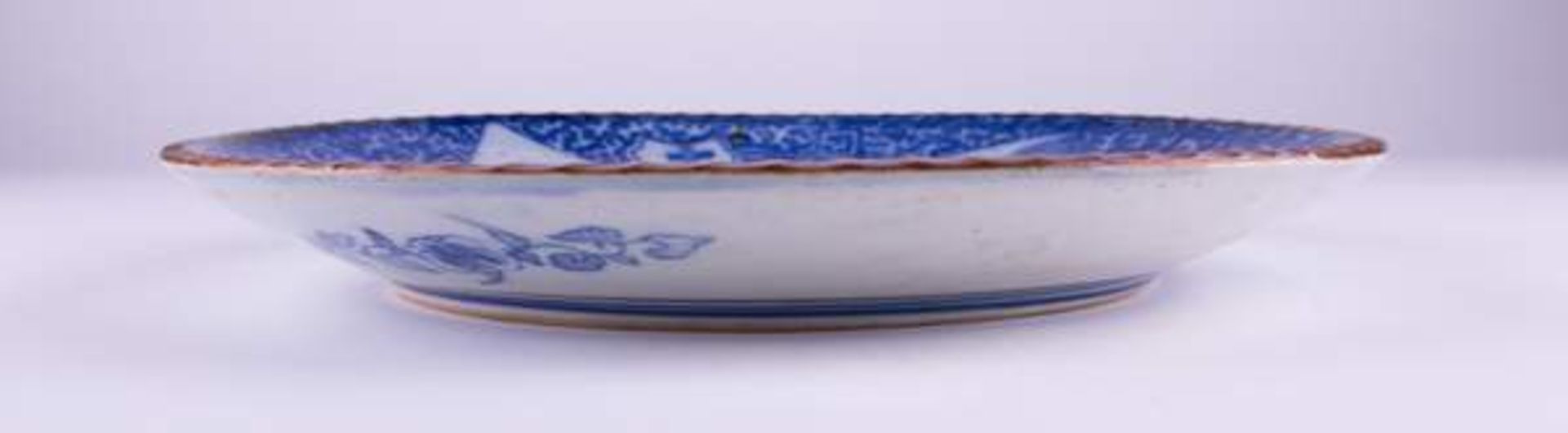 Großer Teller China 19. Jhd. / Large plate China, 19th century Unterglasurblau mit Landschafts-und - Bild 5 aus 5