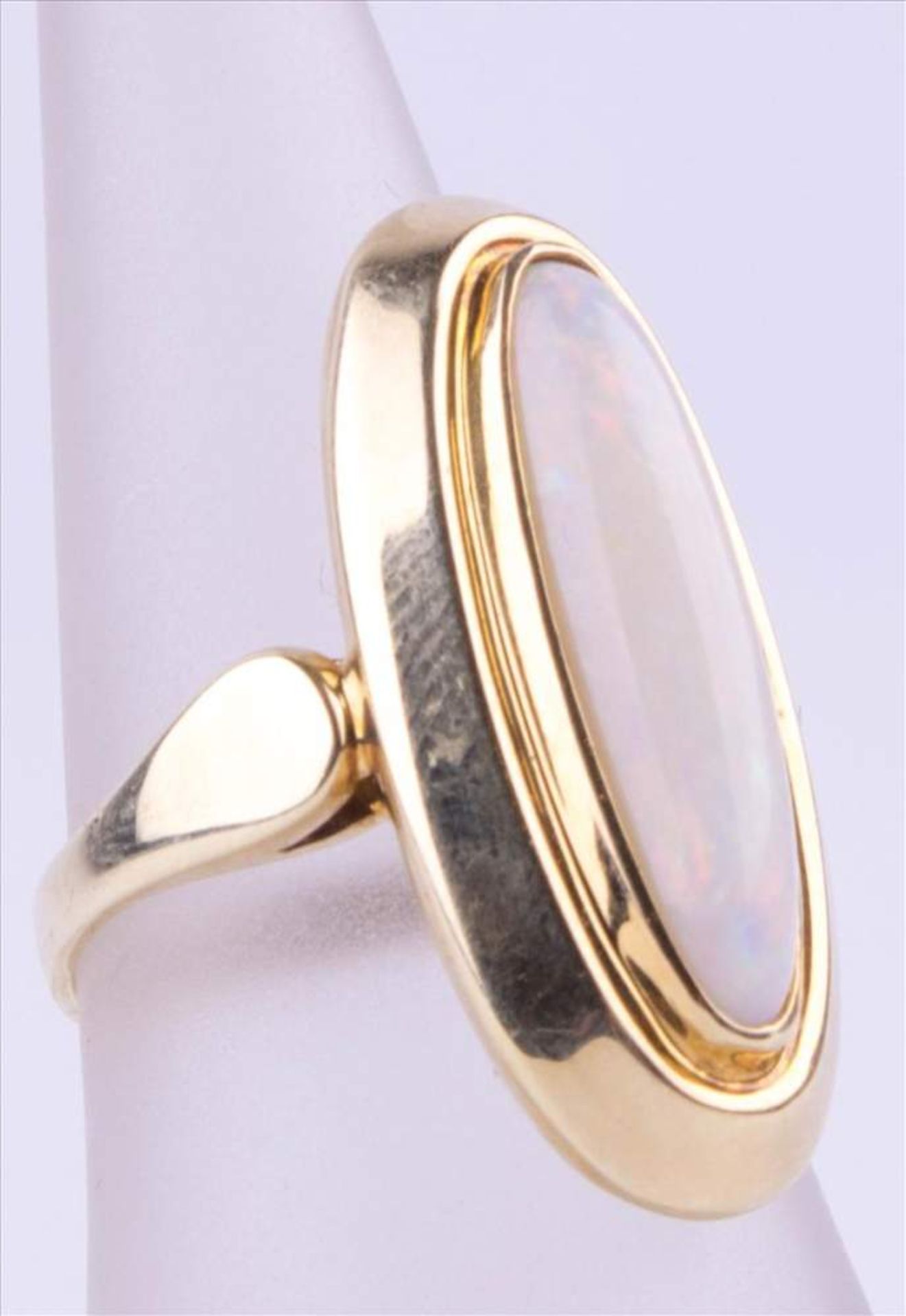 Damen Opalring / Women's opal ring GG 585/000, Gewicht ca. 5,2 g, RG Ø 1,8 cm / yellow gold 585/000,