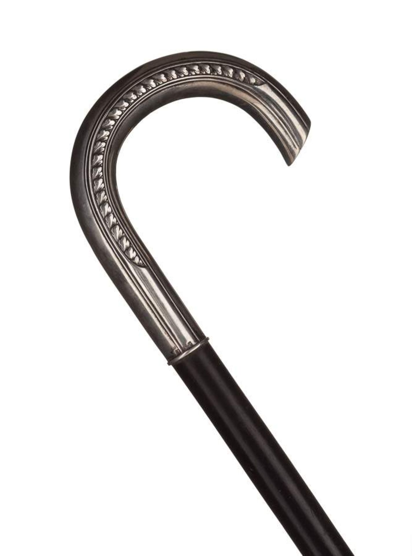 Spazierstock / Walkingstick Griff 800/000 Silber, L: ca. 92 cm / handle 800/000 silver, length: c.