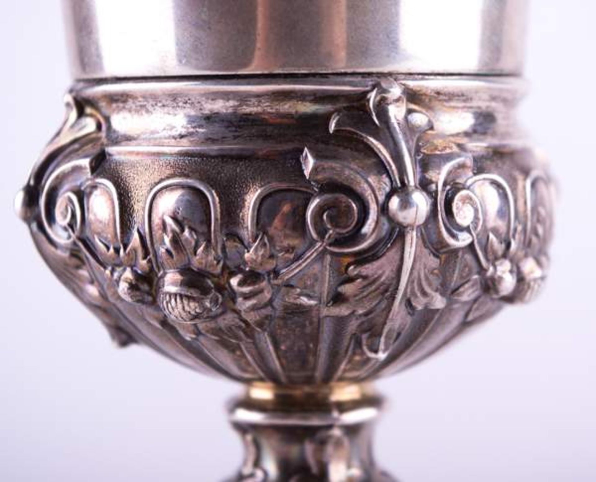 Weinpokal Deutsch 19. Jhd. / Wine goblet, German 19th century Silber, 800/000, Hersteller W&B, innen - Bild 2 aus 3