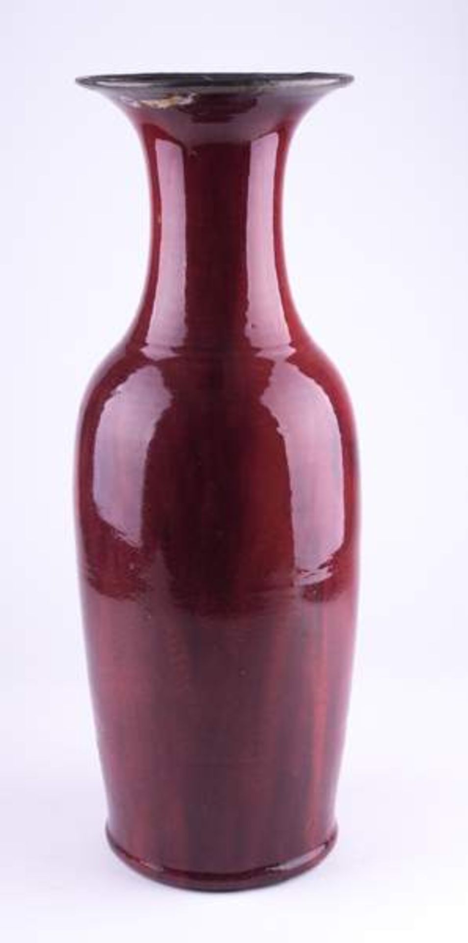 Große Ochsenblutvase China um 1800 / Large oxblood vase China, about 1800 Hohe Balusterform mit - Bild 6 aus 8