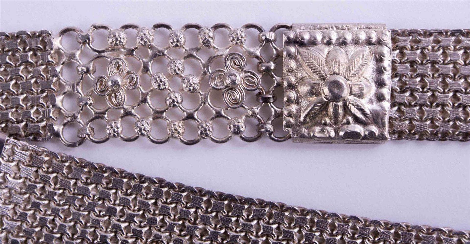 Gürtel wohl Nordafrika / Belt, probably Africa Silber geprüft, L: ca. 99 cm, Gewicht ca. 300 g. / - Bild 2 aus 4