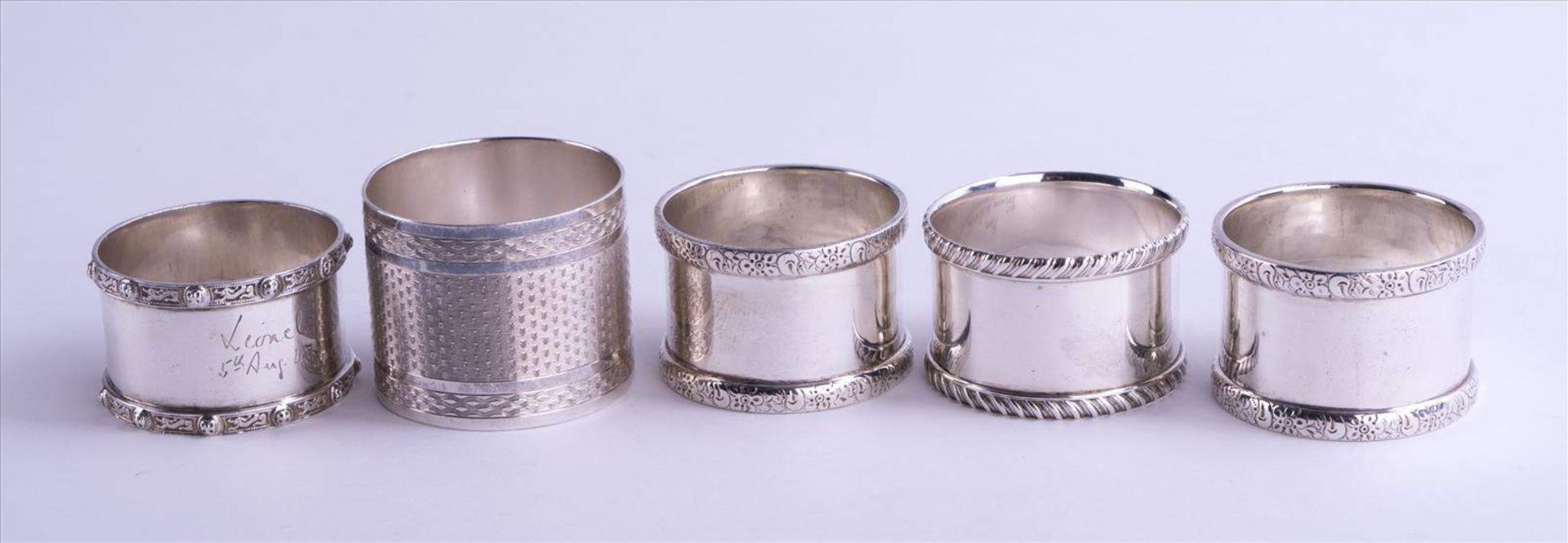 Konvolut Serviettenringe England um 1910 / Group of serviette rings, England about 1910 Sterling-