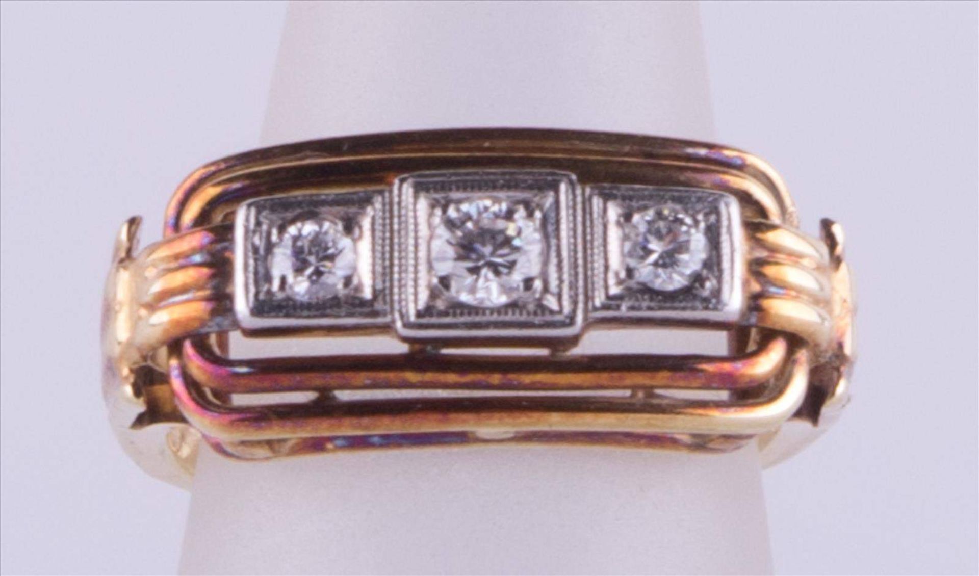 Damen Diamant Ring / Women's diamond ring Ring, 585/000 GG geprüft, Diamanten ca. 0,24 ct, Gewicht