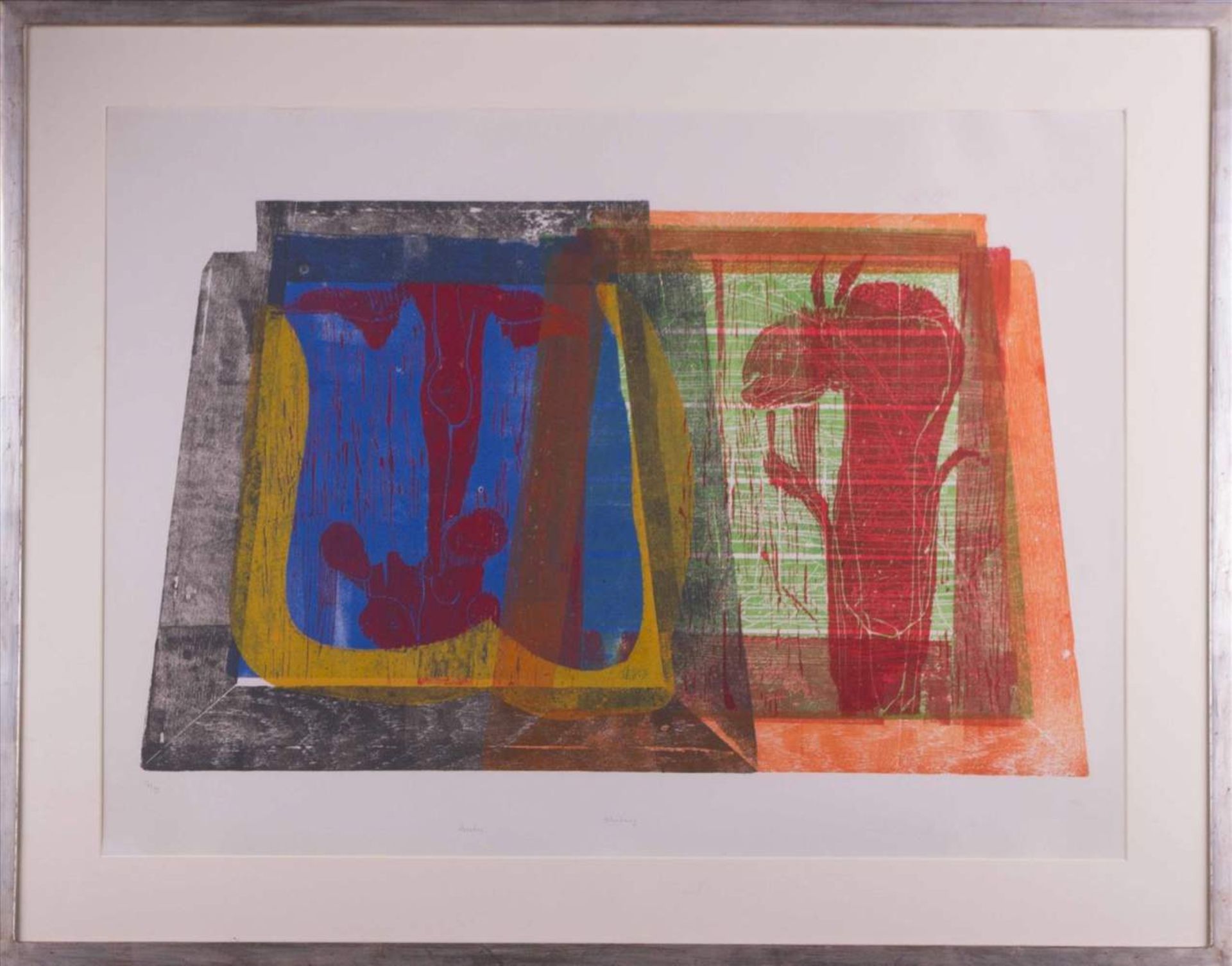Gerhard ALTENBOURG (1926-1989) "Ariadne" Grafik-Multiple, Farbholzschnitt, 54,5 cm x 74,5 cm,