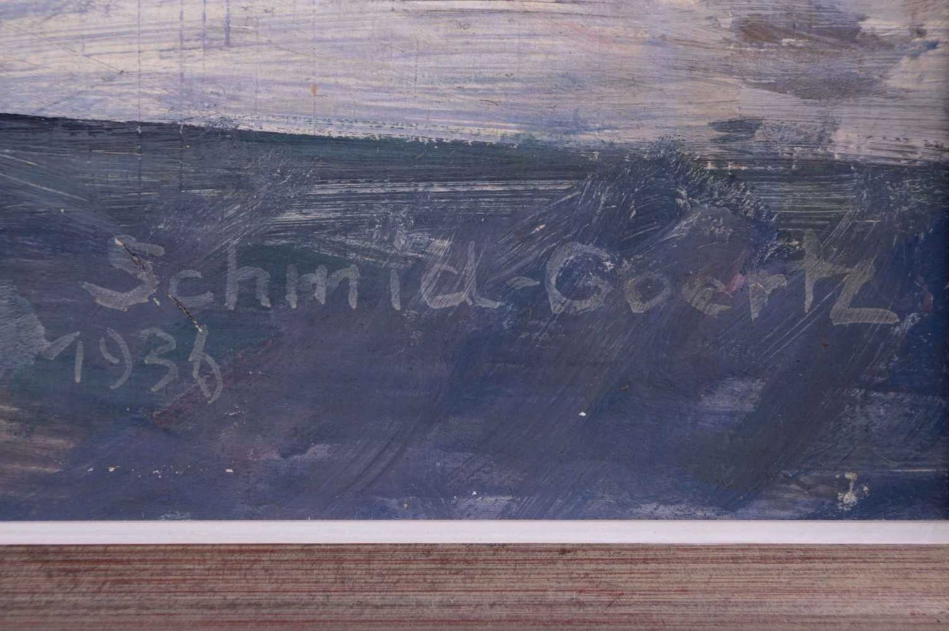 Gustav SCHMID-GOERTZ (1889-?) "am Hamburger Hafen" Gemälde Öl/Karton, 51 cm x 61 cm, rechts unten - Bild 5 aus 6