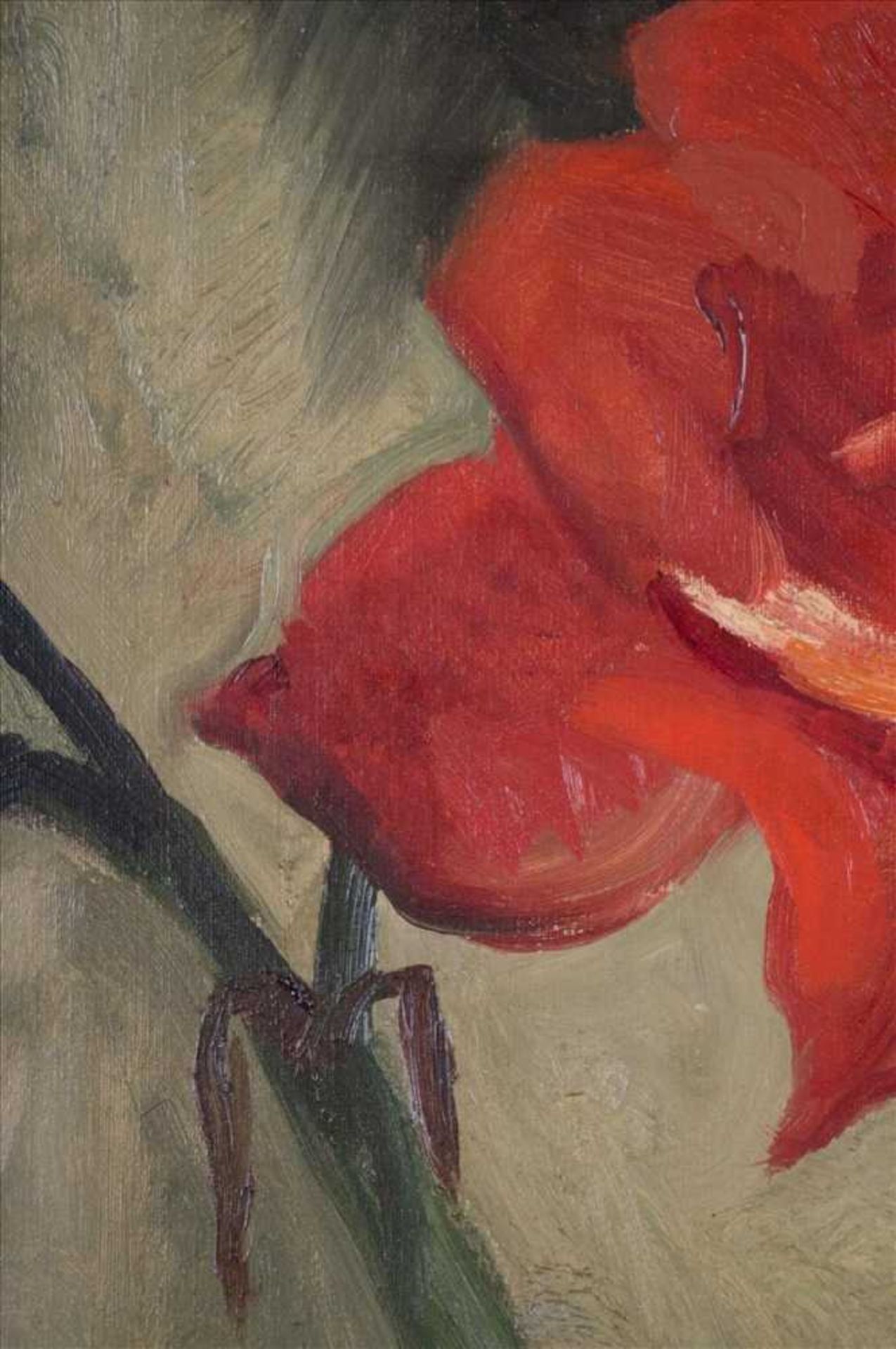 Piet VAN WIJNGAERDT (1873-1964) "Stillleben mit Amaryllis" Gemälde Öl/Leinwand, 80 cm x 67 cm, - Bild 3 aus 6