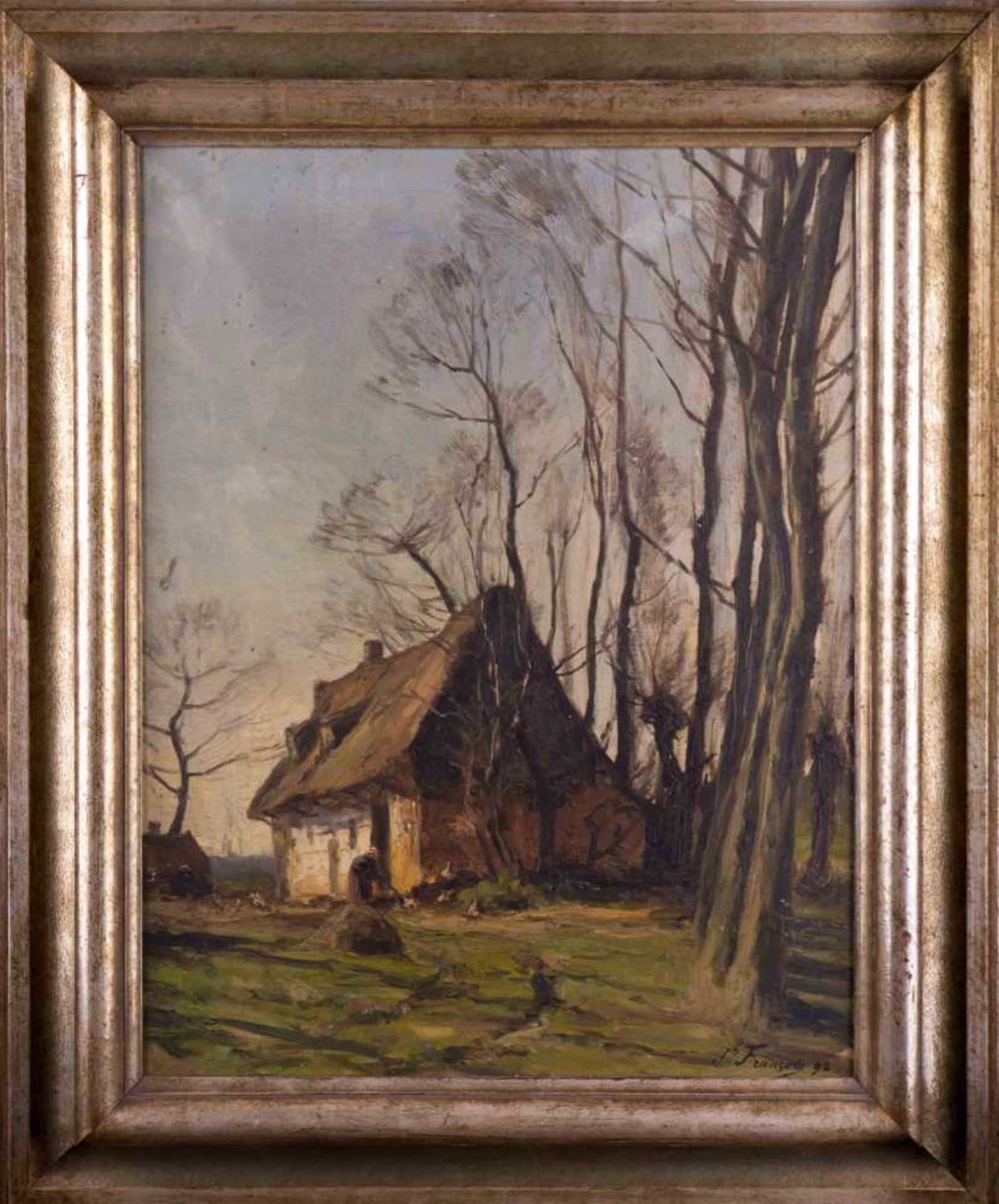 Joseph Charles FRANÇOIS (1851-1940) "alte Bauernkate" Gemälde Öl/Leinwand, 46 cm x 60 cm, kleiner - Bild 2 aus 8