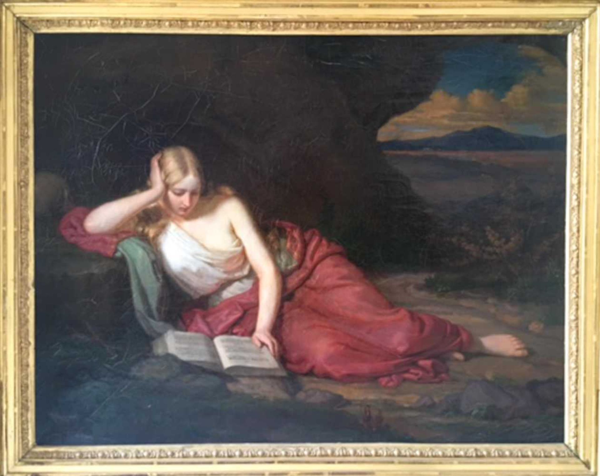 Carl Ferdinand SOHN (1805-1867) "die lesende Magdalena" Gemälde Öl/Leinwand(doubliert), 57,5 cm x 74 - Bild 2 aus 9
