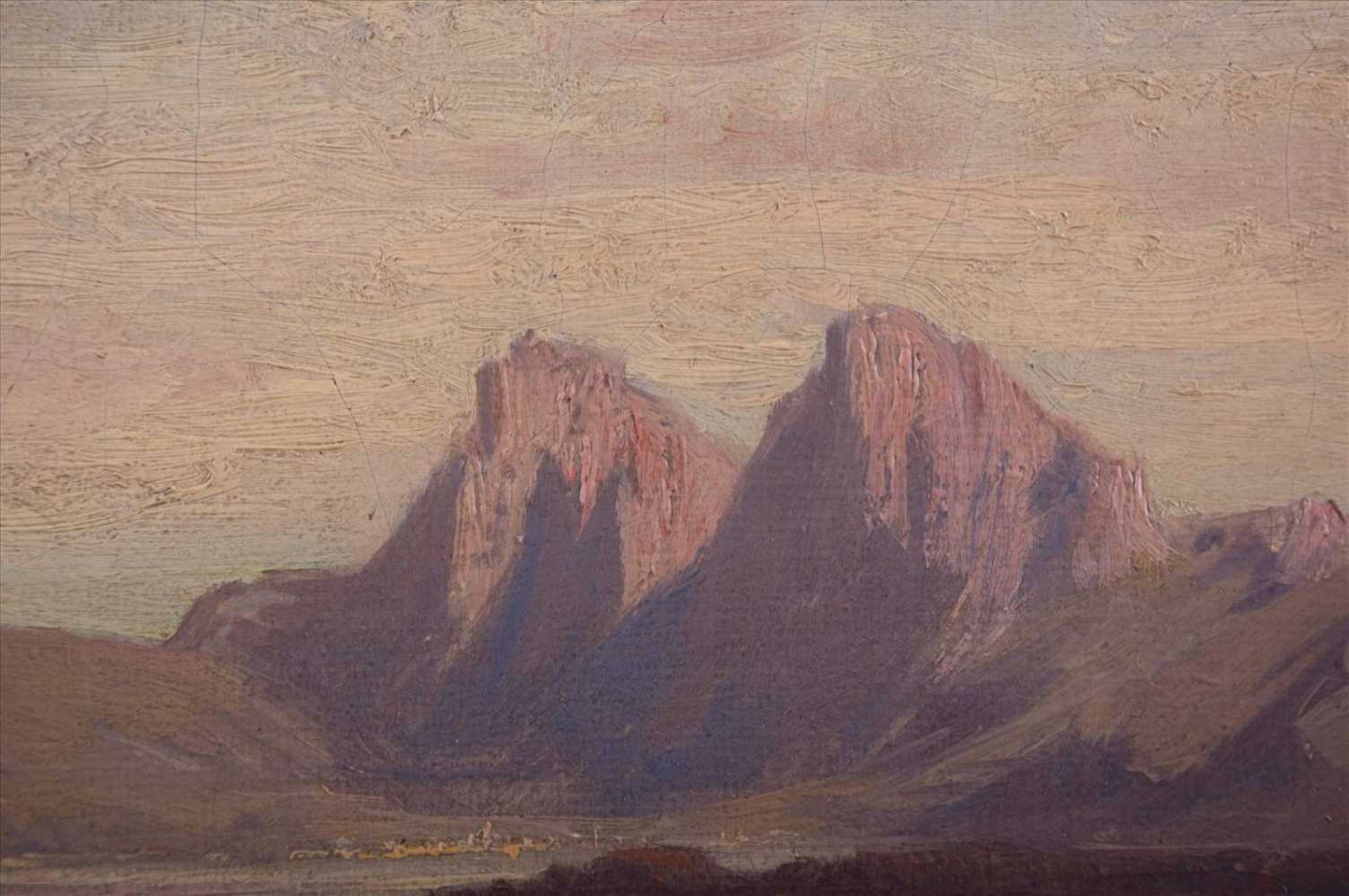 Anna PLOMMER (1836-1890) "Am Ufer eines Gebirgsees" Gemälde Öl/Leinwand(doubliert), 32 cm x 48 cm, - Bild 5 aus 10