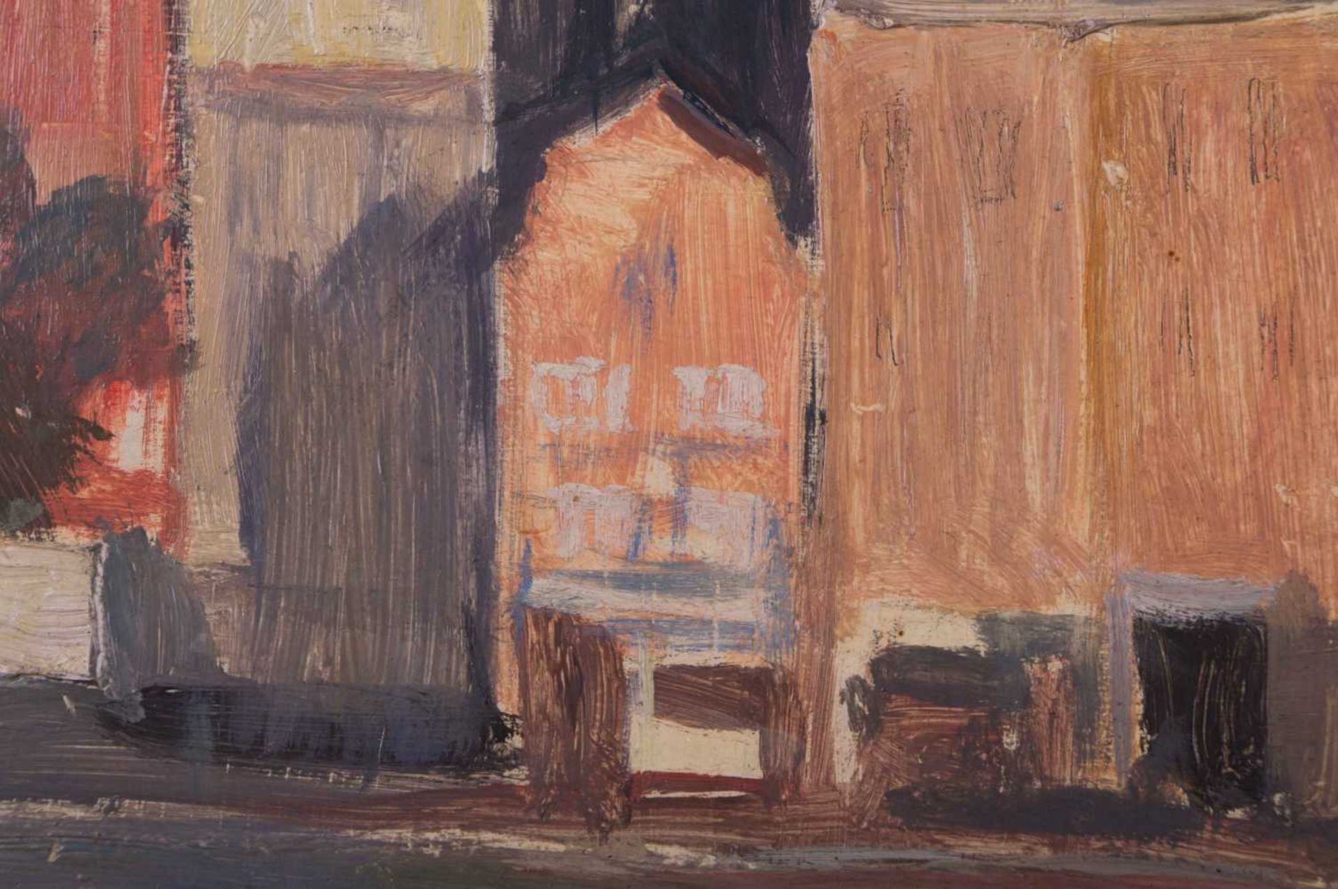 Gustav SCHMID-GOERTZ (1889-?) "am Hamburger Hafen" Gemälde Öl/Karton, 51 cm x 61 cm, rechts unten - Bild 2 aus 6
