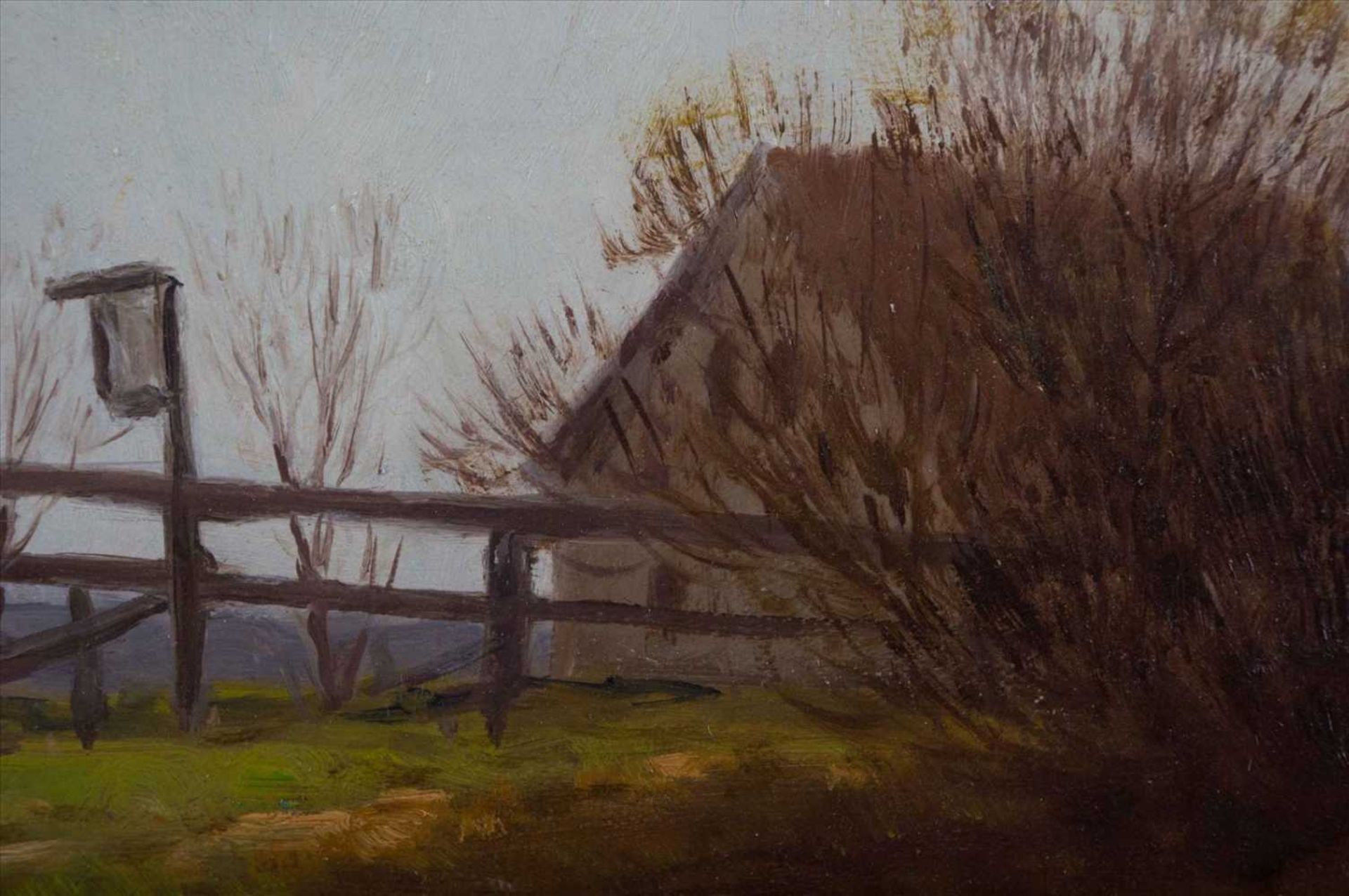 Heinrich NEPPEL (1874-1936) "Landschaft mit Bauernhaus" Gemälde Öl/Leinwand, 42 cm x 56 cm, rechts - Bild 3 aus 10