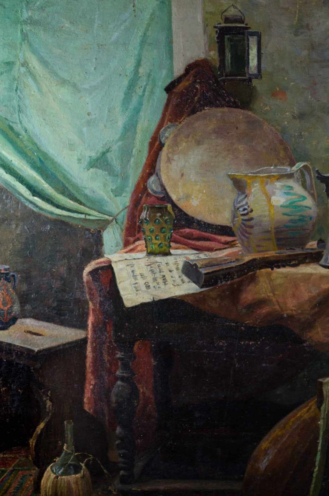 August LOHR (1842-1920) "mittelalterliches Interiör einer Ritterkammer" Gemälde Öl/Karton, 69 cm x - Image 3 of 7