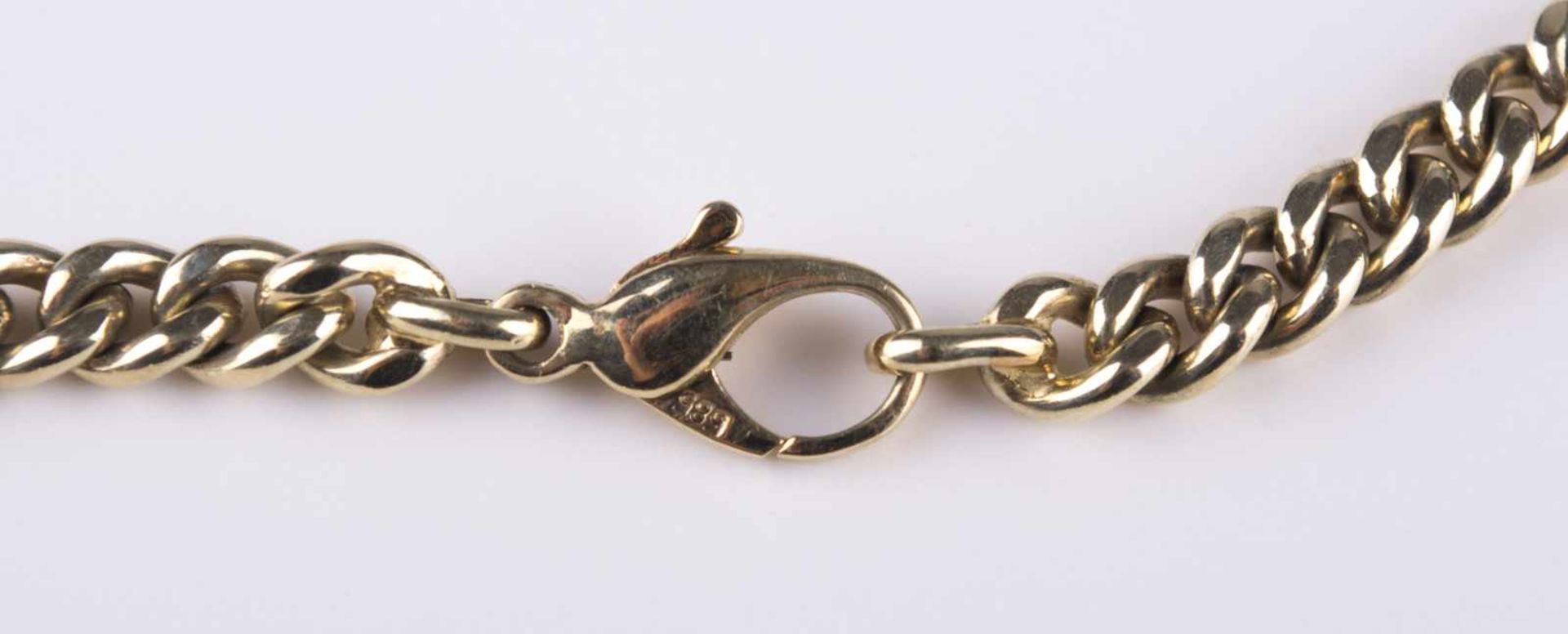 Schweres Damen-Collier / Heavy women´s necklace 585/000 GG, mit Edelsteinbesatz, Aquamarin, - Image 4 of 4