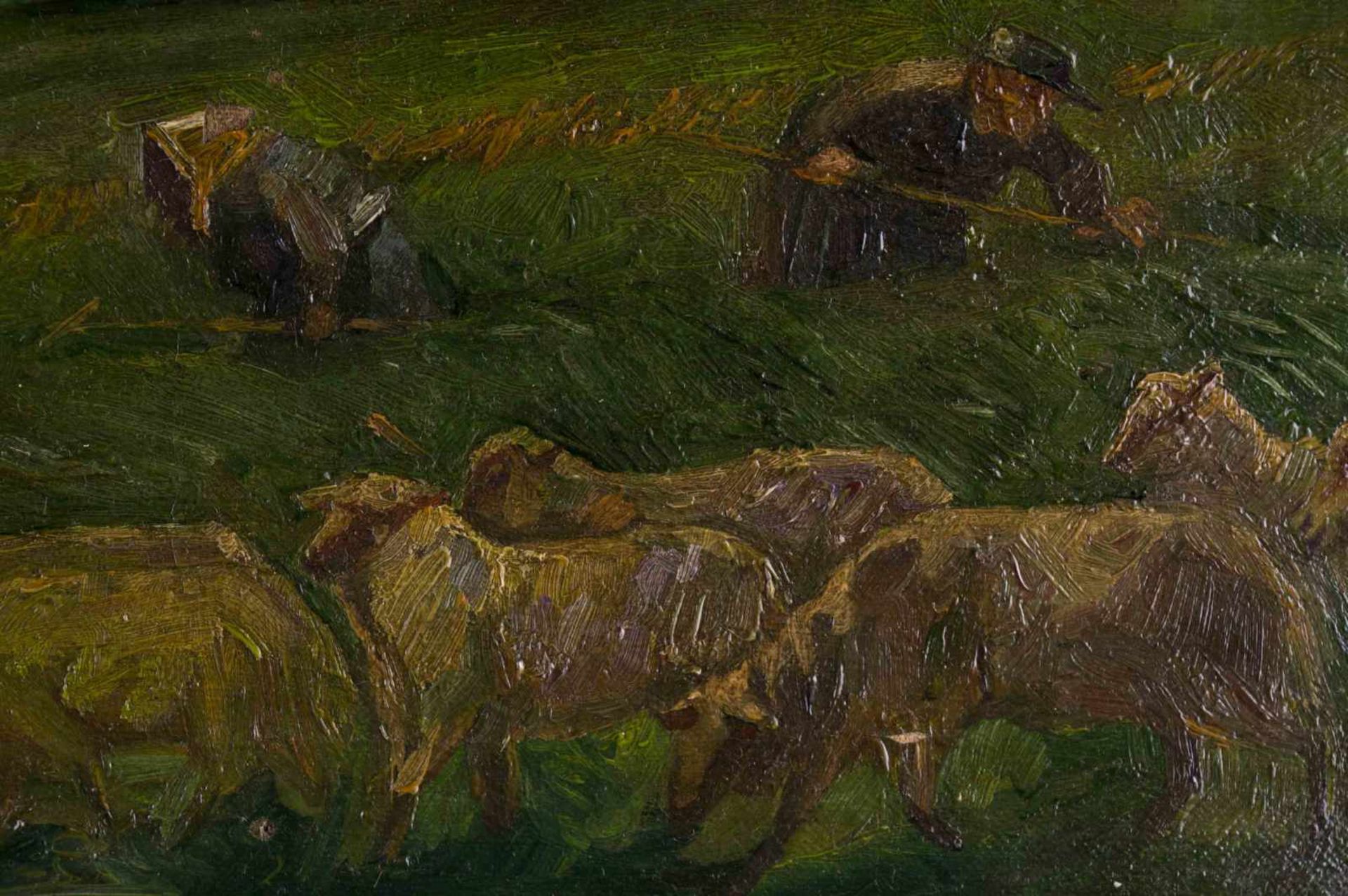 Rudolf SCHMIDT (1873-1963) "Landschaft bei Meißen mit Schafen" Gemälde Öl/Leinwand, 53,5 cm x 75 cm, - Image 3 of 6