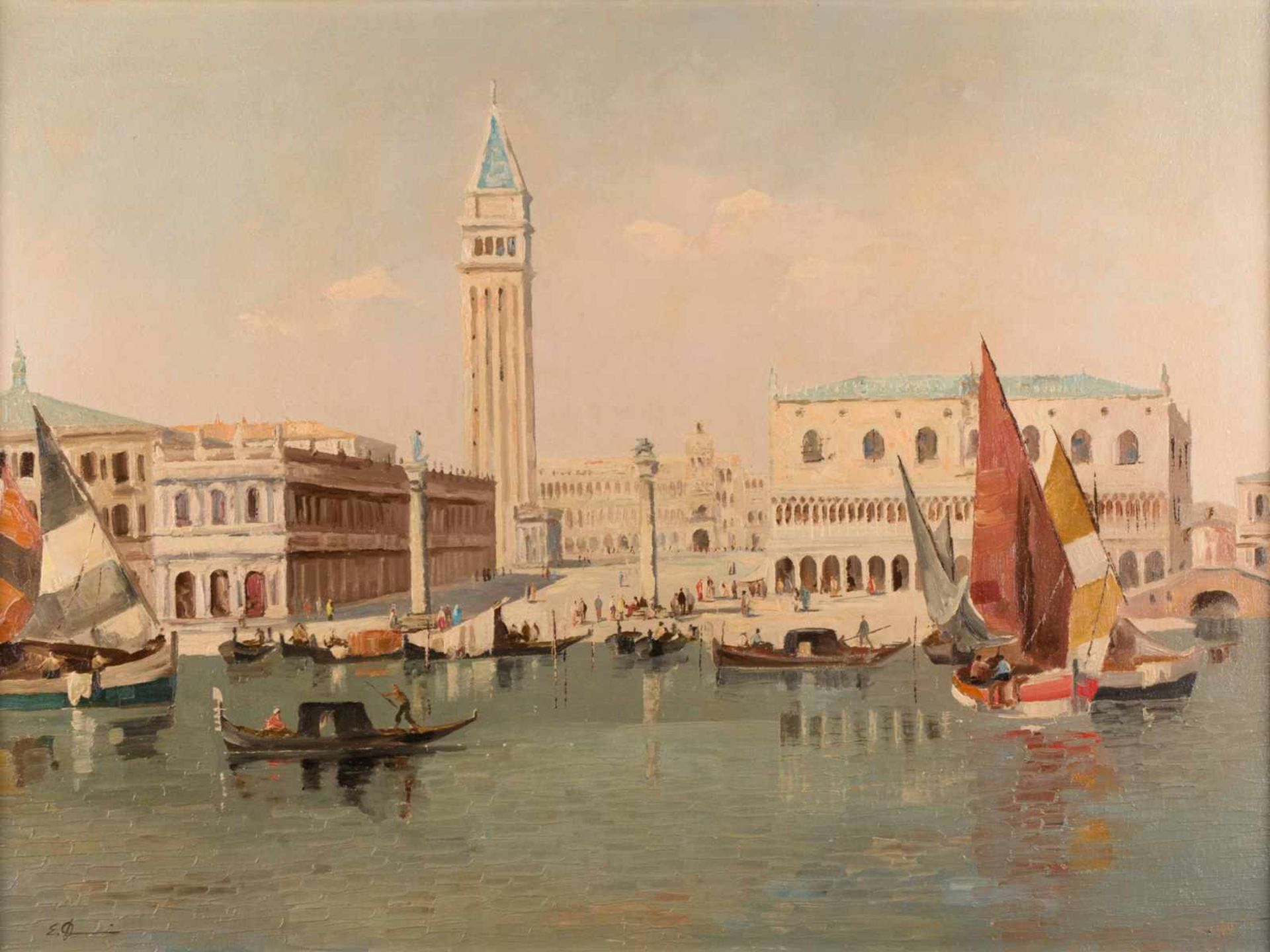 Erich DEMMIN (1911-1997) "Venedig" Gemälde Öl/Leinwand, 60 cm x 80 cm, links unten signiert "Venice"