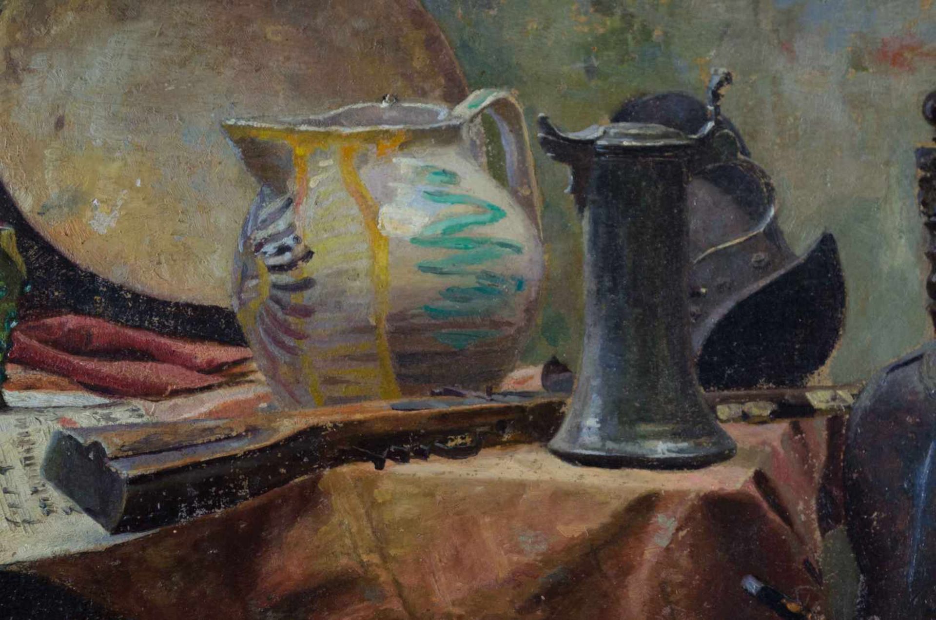 August LOHR (1842-1920) "mittelalterliches Interiör einer Ritterkammer" Gemälde Öl/Karton, 69 cm x - Image 4 of 7