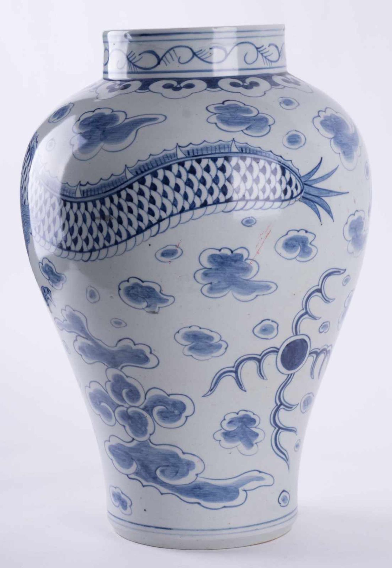 große Vase wohl Korea 19./20. Jhd. / Large vase, probably Korea 19th/20th century blau weiß - Image 3 of 6