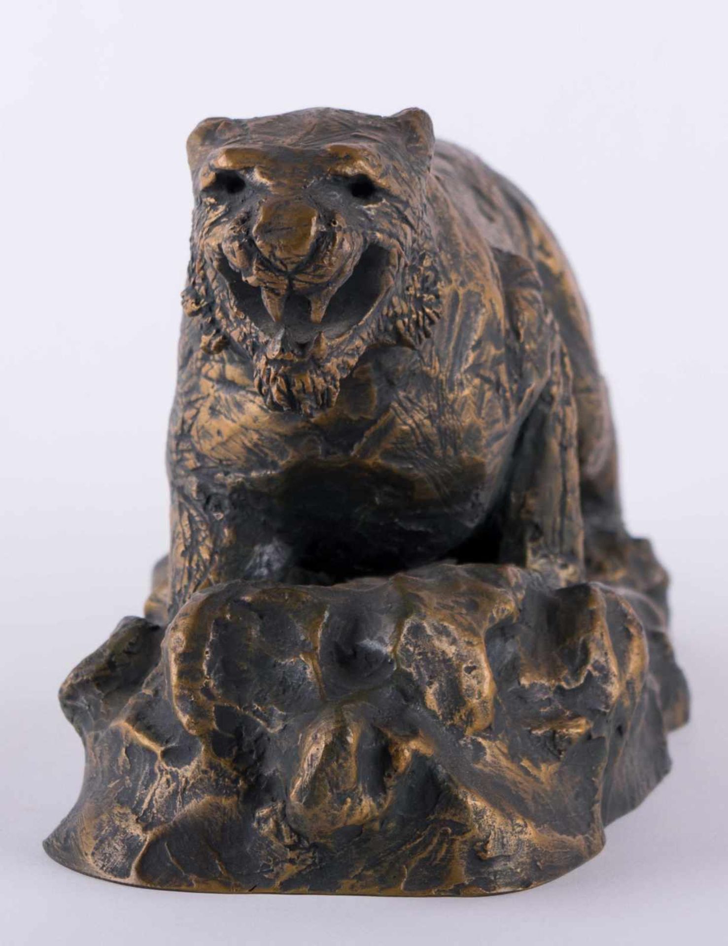 Seibo KITAMURA (1884-1997) "Tiger" Skulptur-Volumen, Bronze, 14,5 cm x 32 cm x 12 cm, signiert - Image 4 of 6